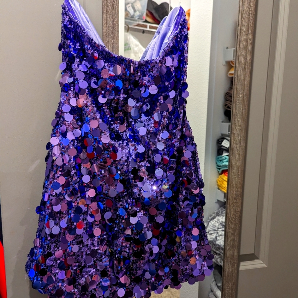 1X Strapless Sequin mini dress